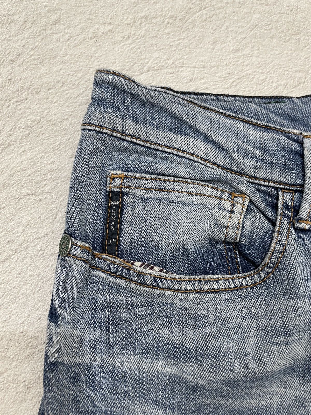 Giorgio Armani 2000s Armani Blue Jeans Washed Y2K Hysteric If6was9 Size US 34 / EU 50 - 5 Thumbnail