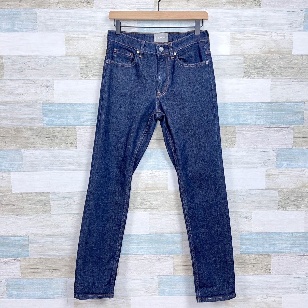 Everlane Everlane Slim Straight Leg Stretch Jeans Dark Mens 29x30 Size US 29 - 1 Thumbnail
