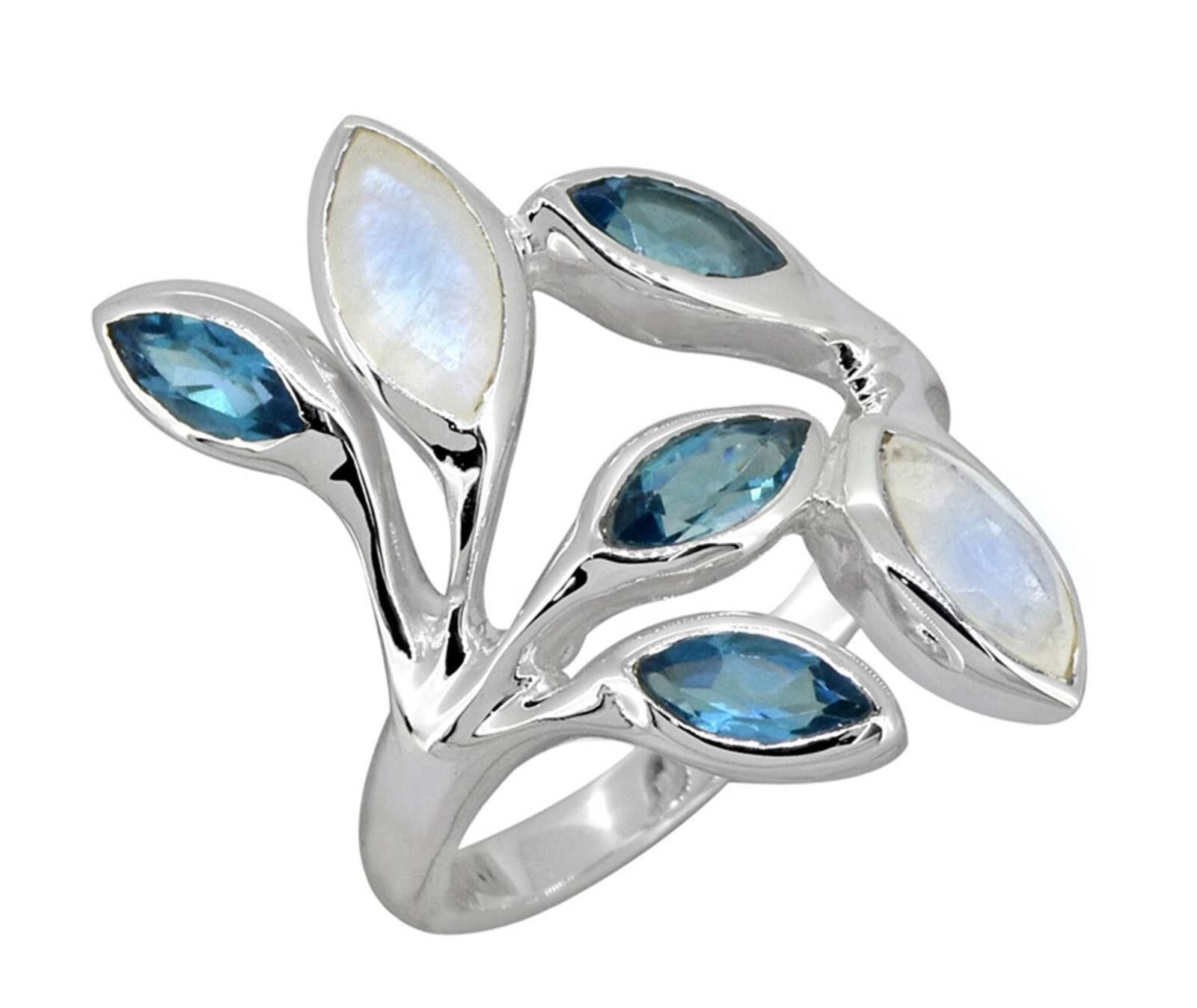 Other London Blue Topaz Moonstone 925 Sterling Silver Ring Size 7 Size ONE SIZE - 1 Thumbnail