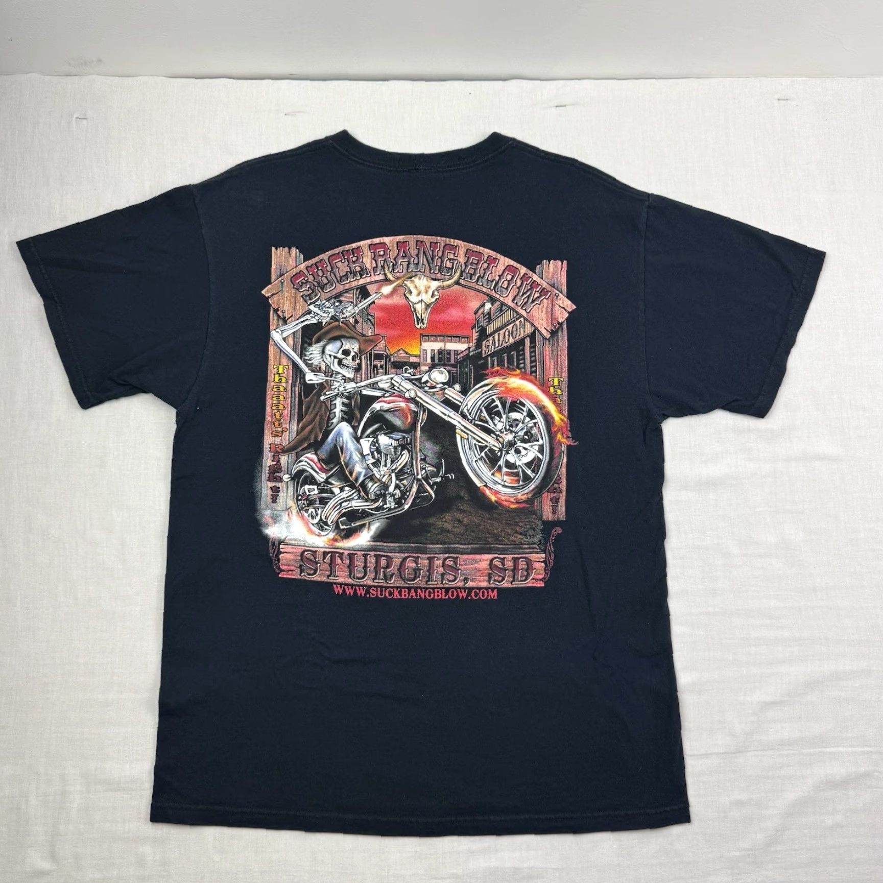 Vintage Sturgis Suck Bang Blow T Shirt Adult Large Biker Motorcycle Rally Y2K Punk Hip Men Black Short Sleeve Crew Neck Size US L / EU 52-54 / 3 - 7 Thumbnail