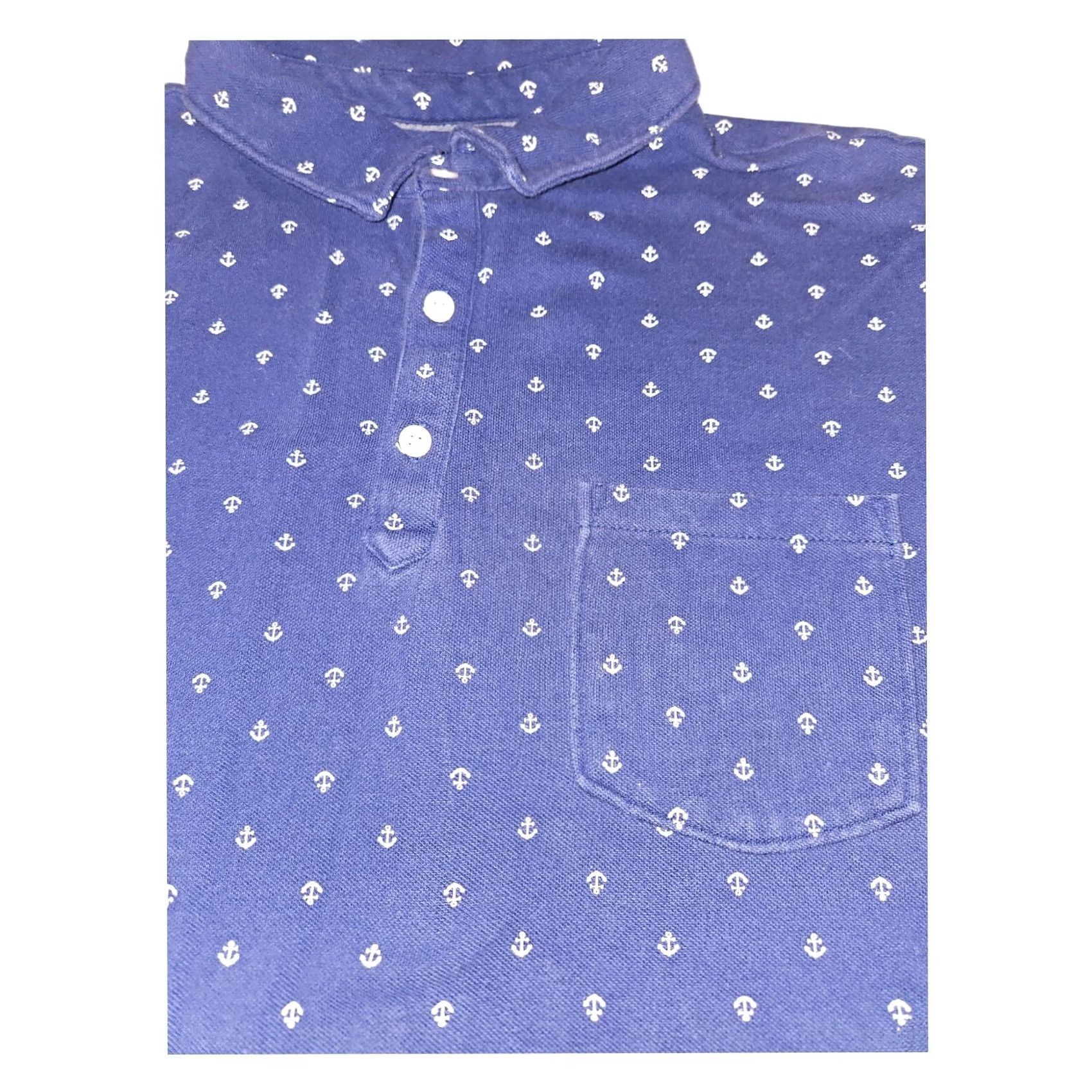 Banana Republic VINTAGE Banana Republic Polo Short Sleeve Men's 2XL Blue AOP Nautical Anchors Casual Shirt Size US XXL / EU 58 / 5 - 5 Thumbnail