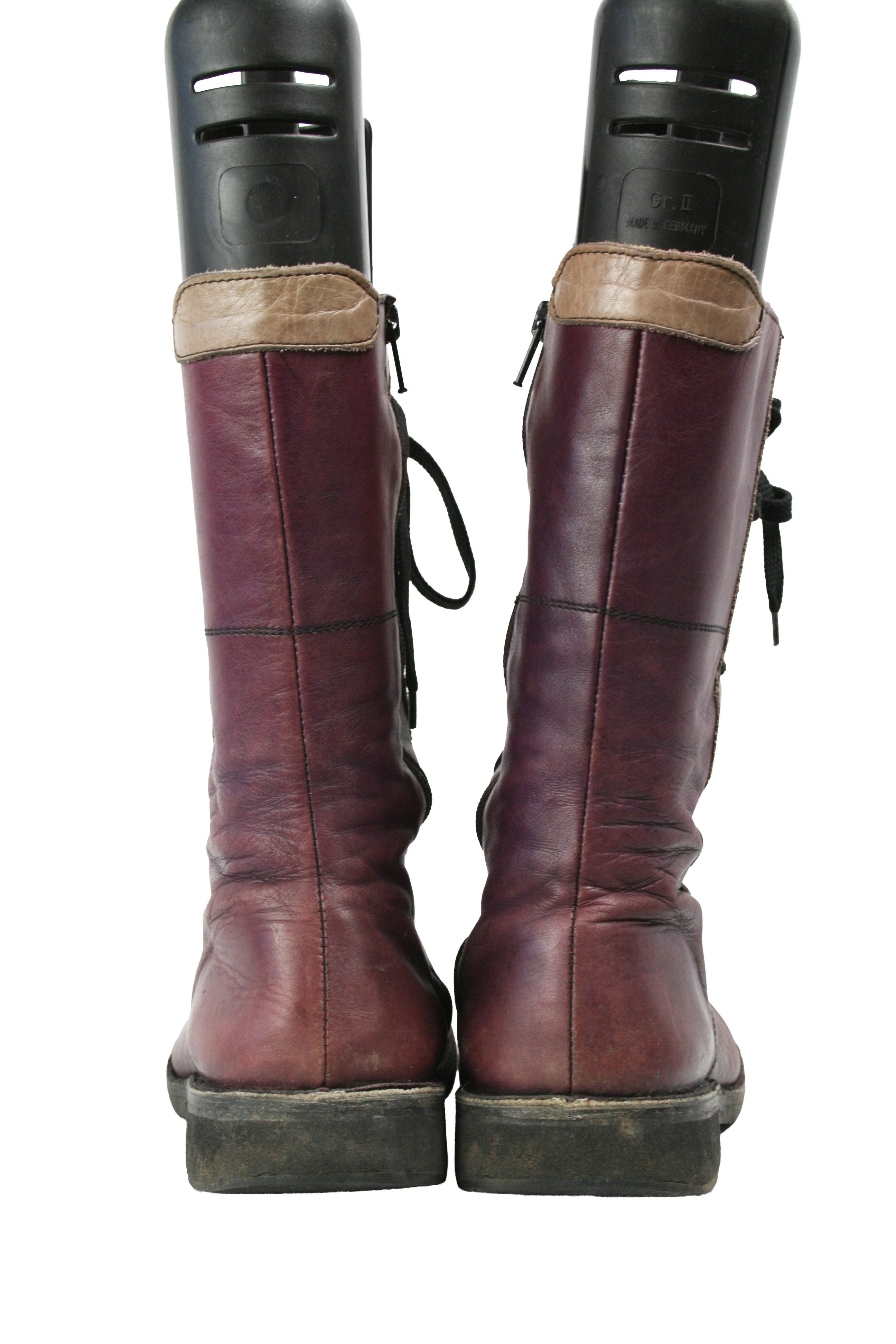 Japanese Brand Bubetti 00S Y2K Avant Garde Mid Crepe Leather Boots Vintage Size US 8 / IT 38 - 9 Thumbnail