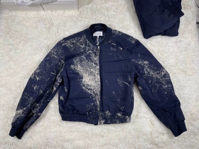Maison Margiela Maison Margiela Navy Paint Spatter Bomber Jacket Size US M / EU 48-50 / 2 - 1 Thumbnail