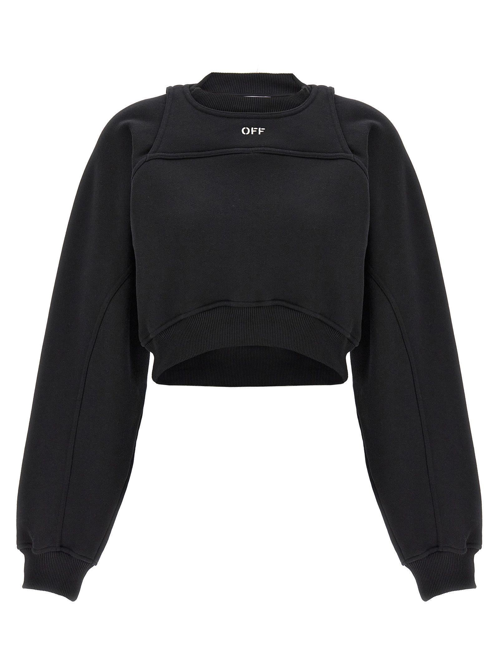 Off-White Cropped Sweatshirt Size XS / US 0-2 / IT 36-38 - 1 Thumbnail