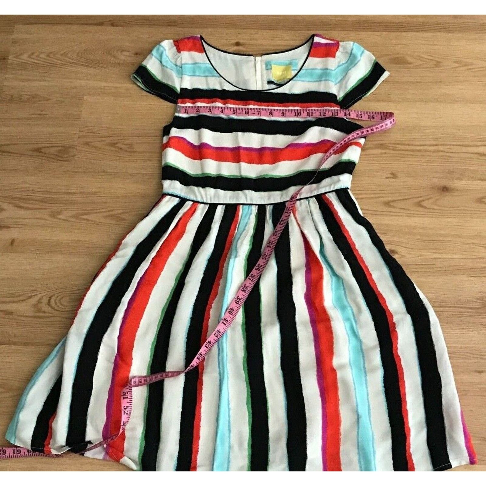 Anthropologie Anthropologie Maeve Peralta Stripe Dress Cap Sleeve - Size 8 Size M / US 6-8 / IT 42-44 - 7 Thumbnail