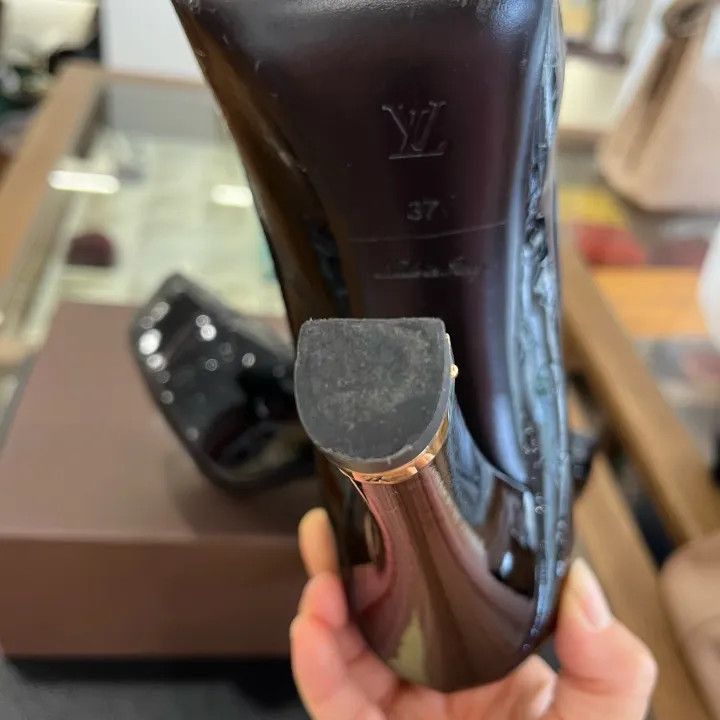 Louis Vuitton Louis Vuitton Patent Leather High Heels in Burgundy -2508 Size US 6 / IT 36 - 5 Thumbnail