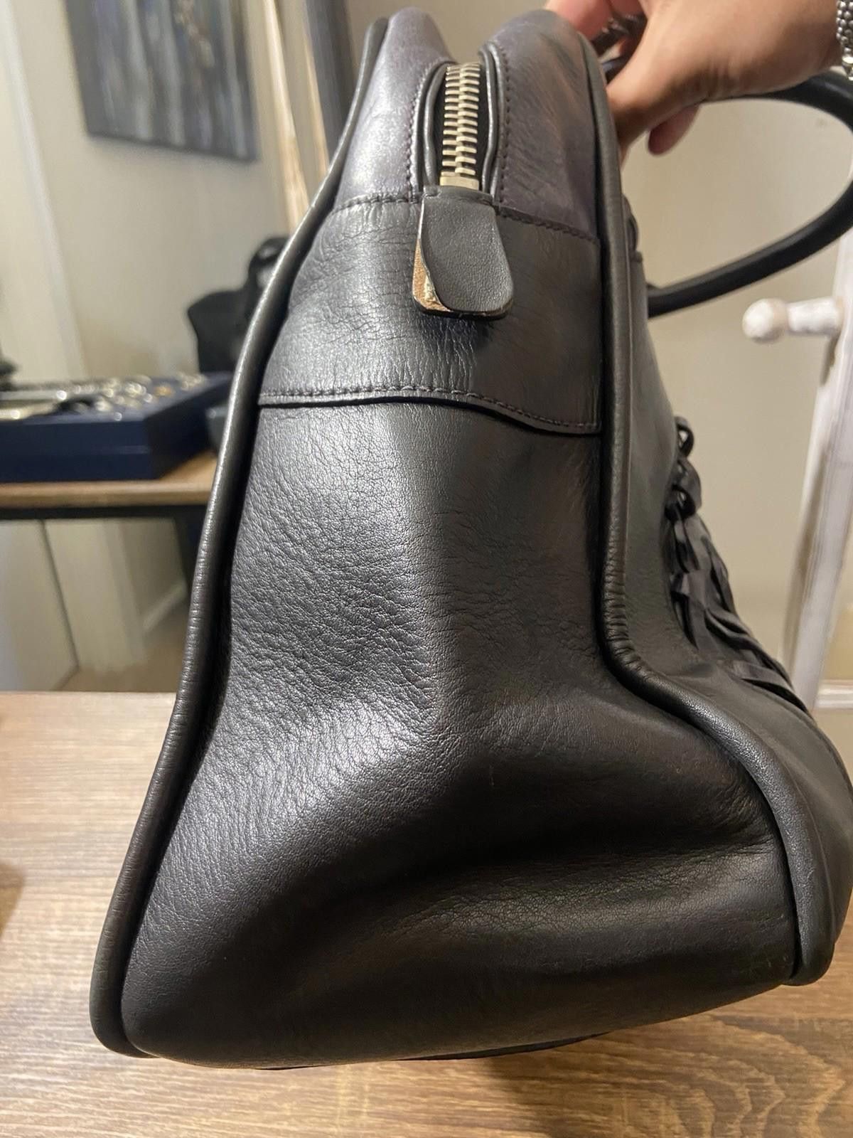 Miu Miu Rare Miu Miu Black Leather Laser Cutout Bowling Tote Handbag Size ONE SIZE - 5 Thumbnail