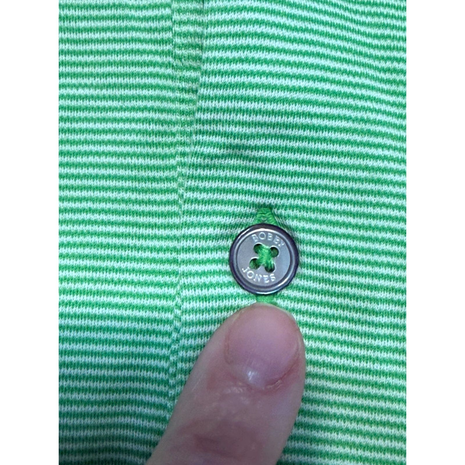 Vintage Bobby Jones Shirt Polo Shirt Men's Large Green White Striped Polo Shirt Size US L / EU 52-54 / 3 - 5 Thumbnail