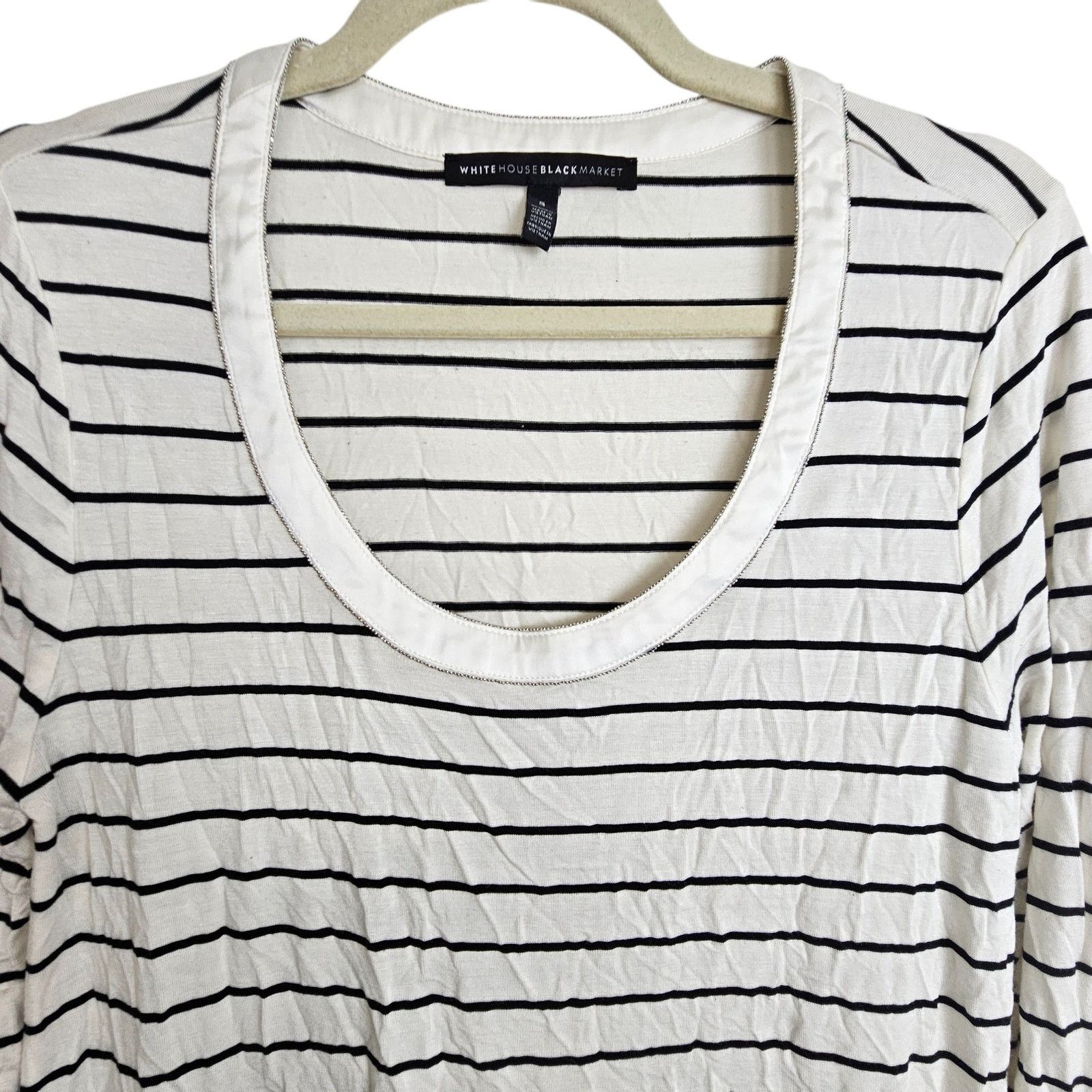 White House Black Market White House Black Market Womens Striped T-Shirt Sz S Classic Size S / US 4 / IT 40 - 2 Thumbnail