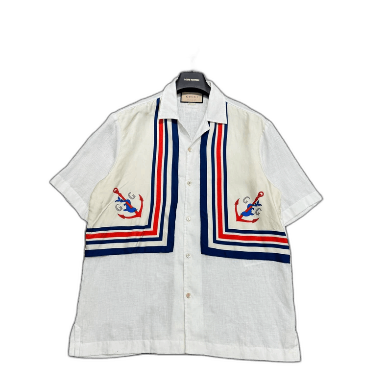 Gucci Gucci Short Sleeve Linen Shirt with Pattern-yf Size US L / EU 52-54 / 3 - 1 Thumbnail