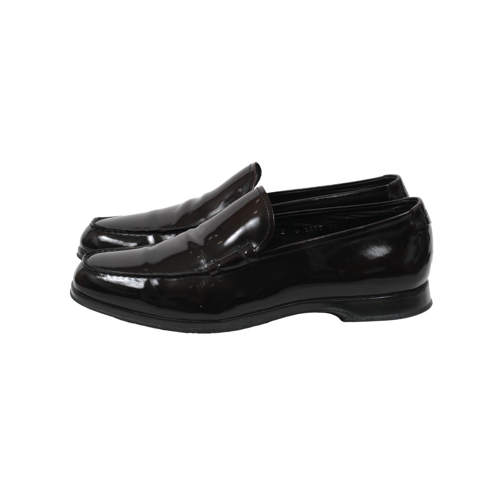 Prada Dark Red Burgundy Leather Slip On Penny Loafers - 01746-B Size US 11.5 / EU 44-45 - 4 Thumbnail