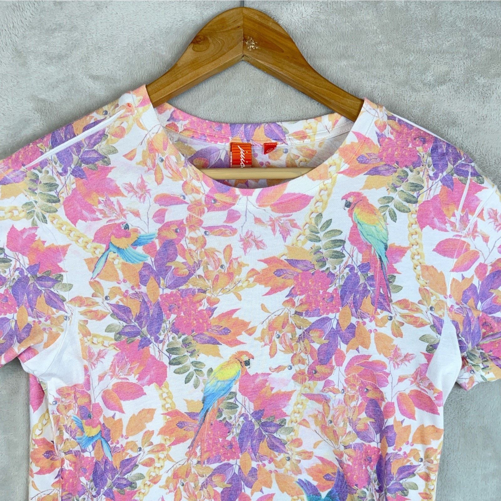 Other Vintage Y2K Juice Men's AOP Tropical Parrot T Shirt Men's S Size US S / EU 44-46 / 1 - 2 Thumbnail