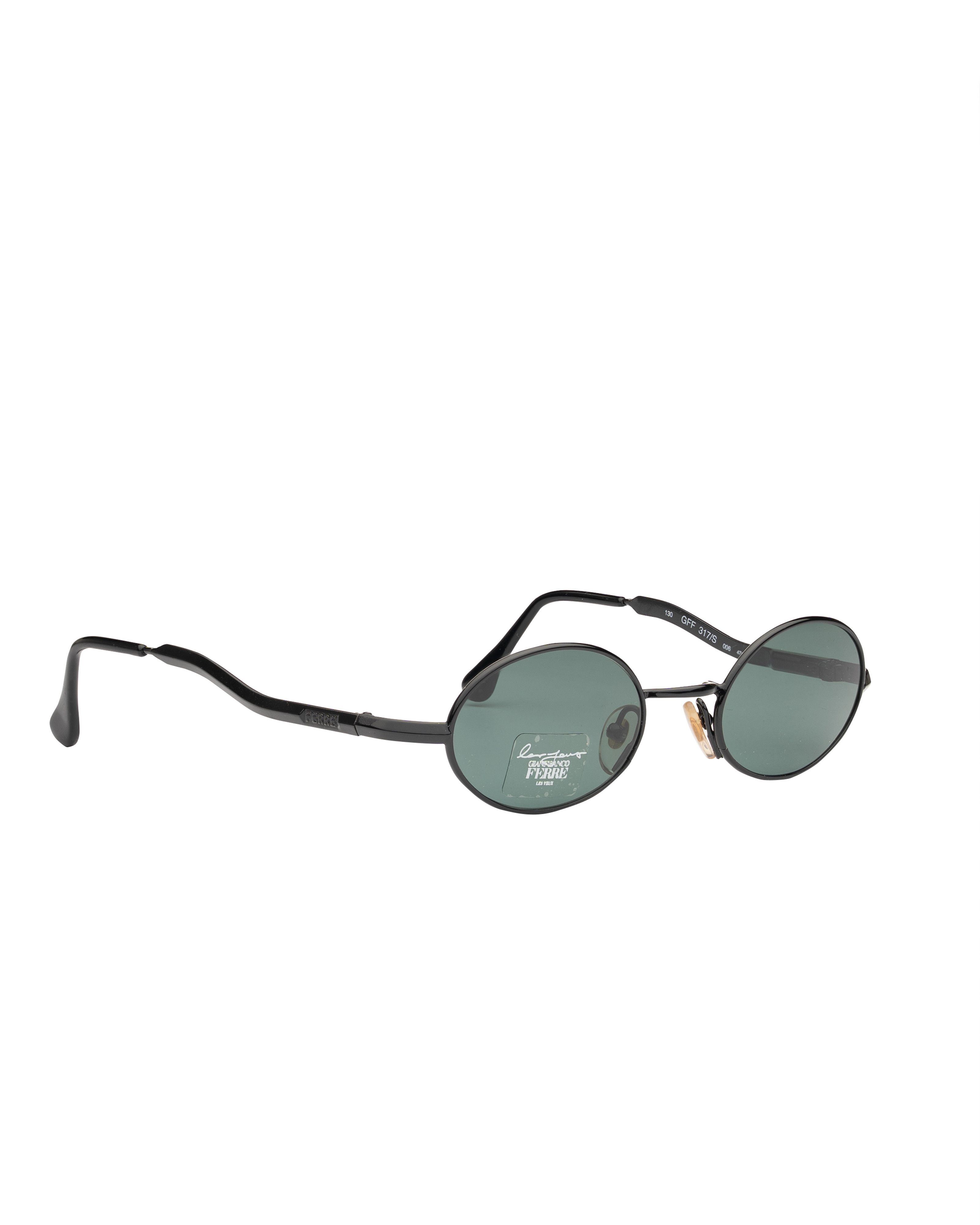 Gianfranco Ferre Gianfranco Ferre '90s Black Bent Temples Oval Sunglasses Size ONE SIZE - 3 Thumbnail