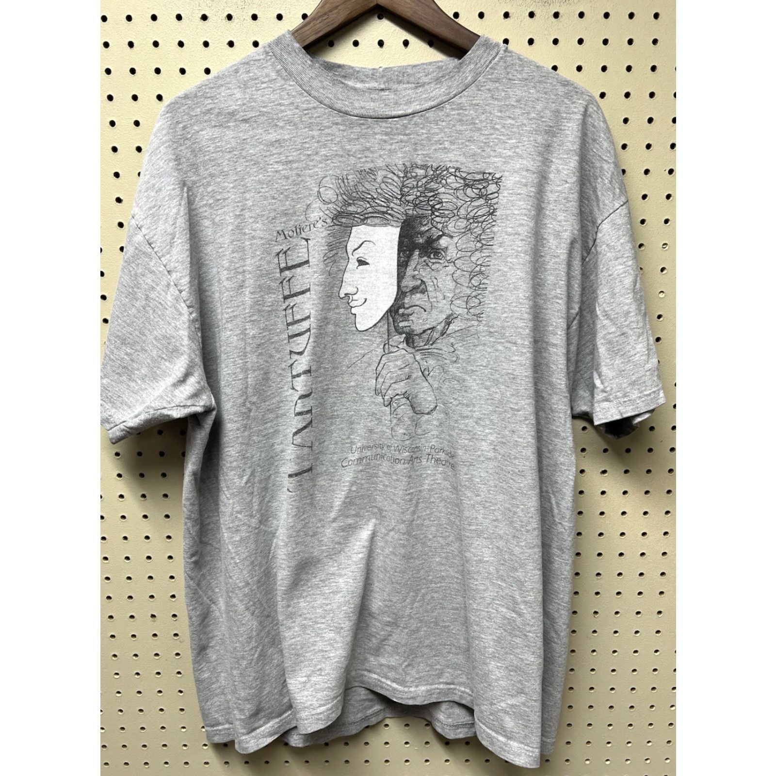 Hanes VINTAGE Hanes T-Shirt University Parkside Arts Theater Molière’s Tartuffe Gray XL Men Short Sleeve Crew Neck Cotton Blend Classic Size Regular Size US XL / EU 56 / 4 - 2 Thumbnail