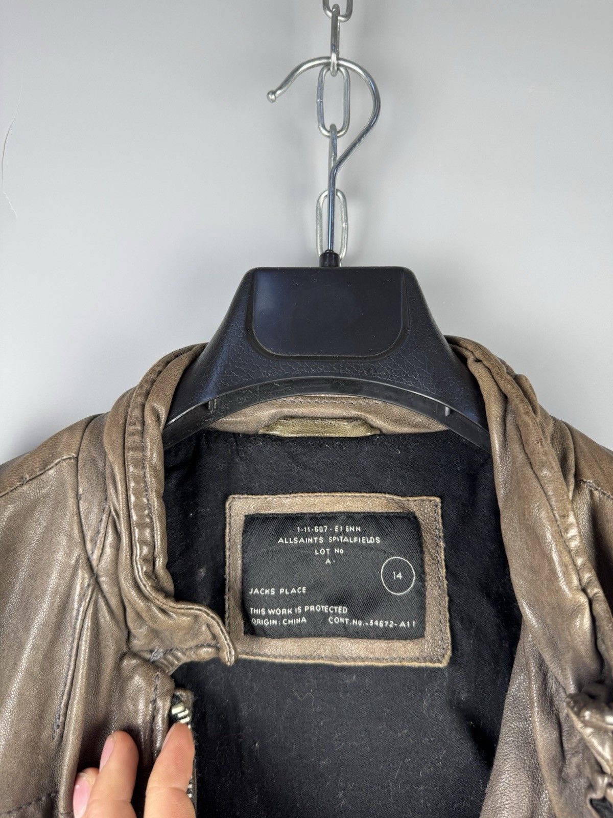 Allsaints AllSaints Post Commander Leather Biker Jacket Brown Womens Size M / US 6-8 / IT 42-44 - 17 Thumbnail