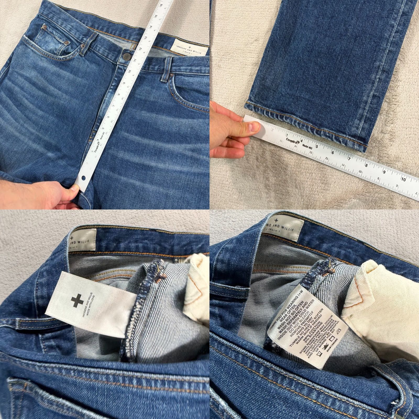 Imogene + Willie Imogene + Willie Barton Slim Denim Jeans Men 40x34 Blue Mid Rise Medium Wash Size US 40 / EU 56 - 8 Thumbnail