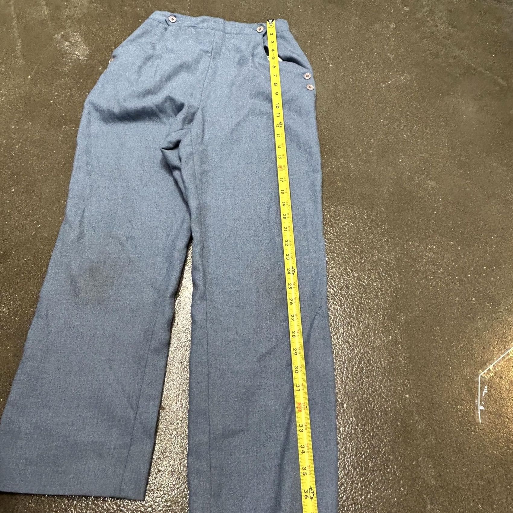 Vintage VINTAGE Jean Nicole Pants Womens 7 Blue Twill High Waist Straight Leg Buttons Pants Women Blue 90s Business Casual Mens Womens Boys Girls Size 28" / US 6 / IT 42 - 5 Thumbnail