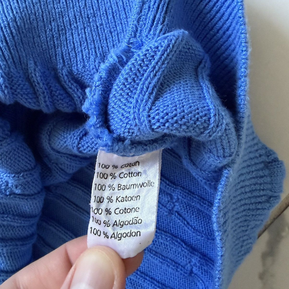 Lacoste Lacoste Cable Knit Sweater Size XL Blue 100% Cotton Size US XL / EU 56 / 4 - 5 Thumbnail