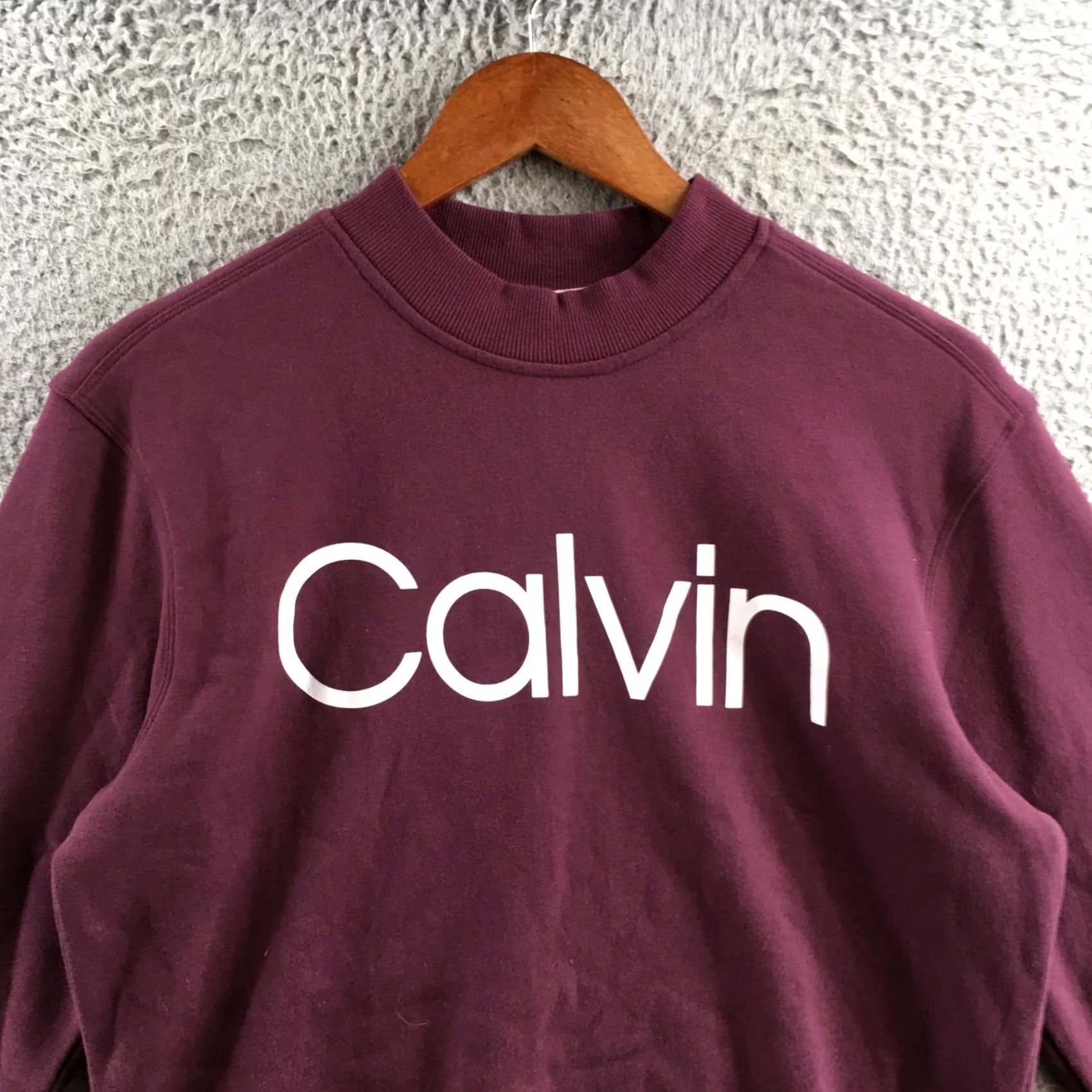 Calvin Klein Calvin Klein Sweatshirt Womens S Burgundy Cotton Blend Long Sleeve Crew Size S / US 4 / IT 40 - 2 Thumbnail