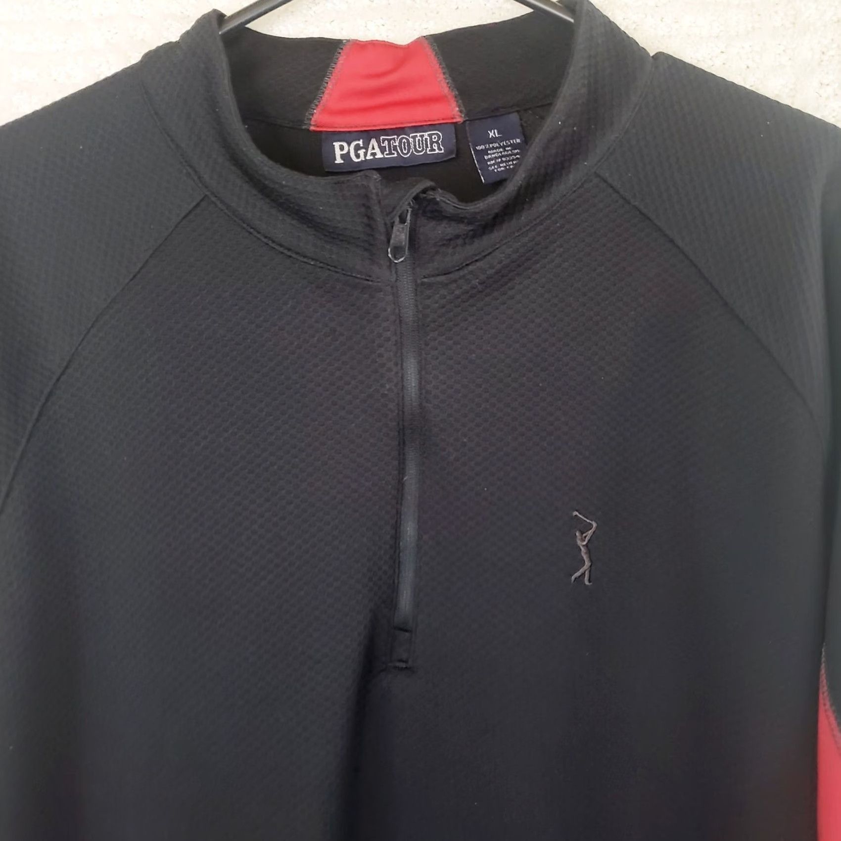 PGA Tour PGA TOUR Jacket Black with Red Trim XL Men's Polyester Full Zip Pockets Long Sleeve Size US XL / EU 56 / 4 - 3 Thumbnail
