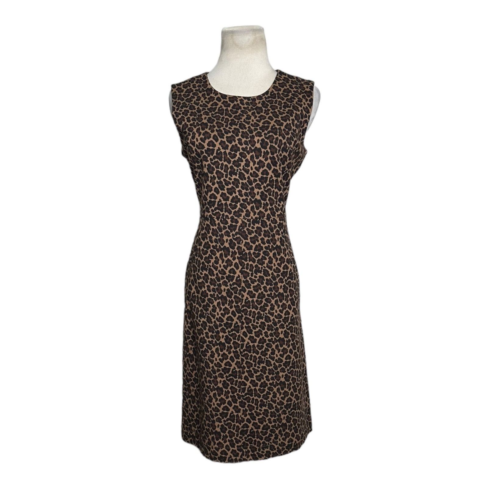 Lands' End Lands’ End brown animal print sleeveless sheath Dress size 8 Size M / US 6-8 / IT 42-44 - 11 Thumbnail