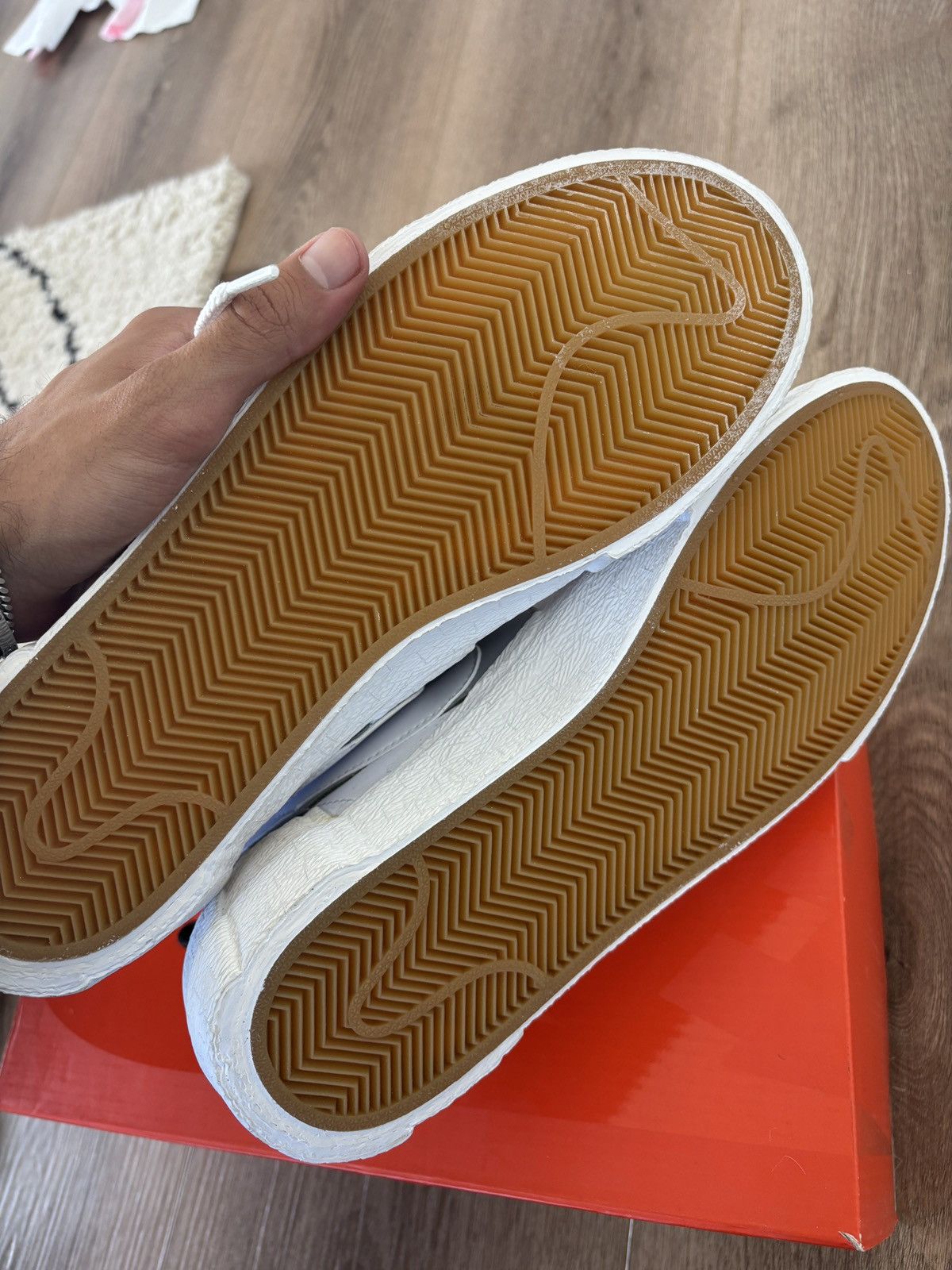 Nike × Sacai Nike Blazer Mid Sacai White Grey 2019 Size US 9 / EU 42 - 6 Thumbnail