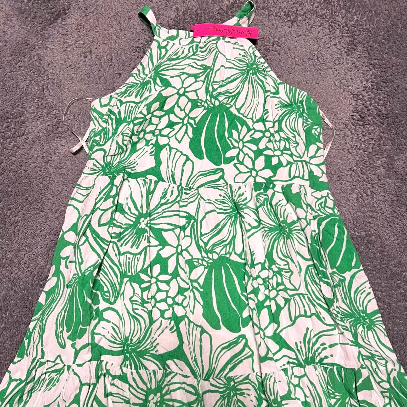 Lilly Pulitzer Lilly Pulitzer Maxi Dress S Halter Pockets Kiss My Tulip Spearmint Beccalynn Dress Women Small Green Regular Long Maxi Size S / US 4 / IT 40 - 2 Thumbnail