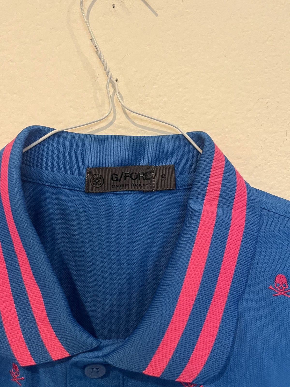 G/FORE G FORE Golf Polo Shirt Men’s Small Blue Pink Skull N Bonee Size US S / EU 44-46 / 1 - 2 Thumbnail