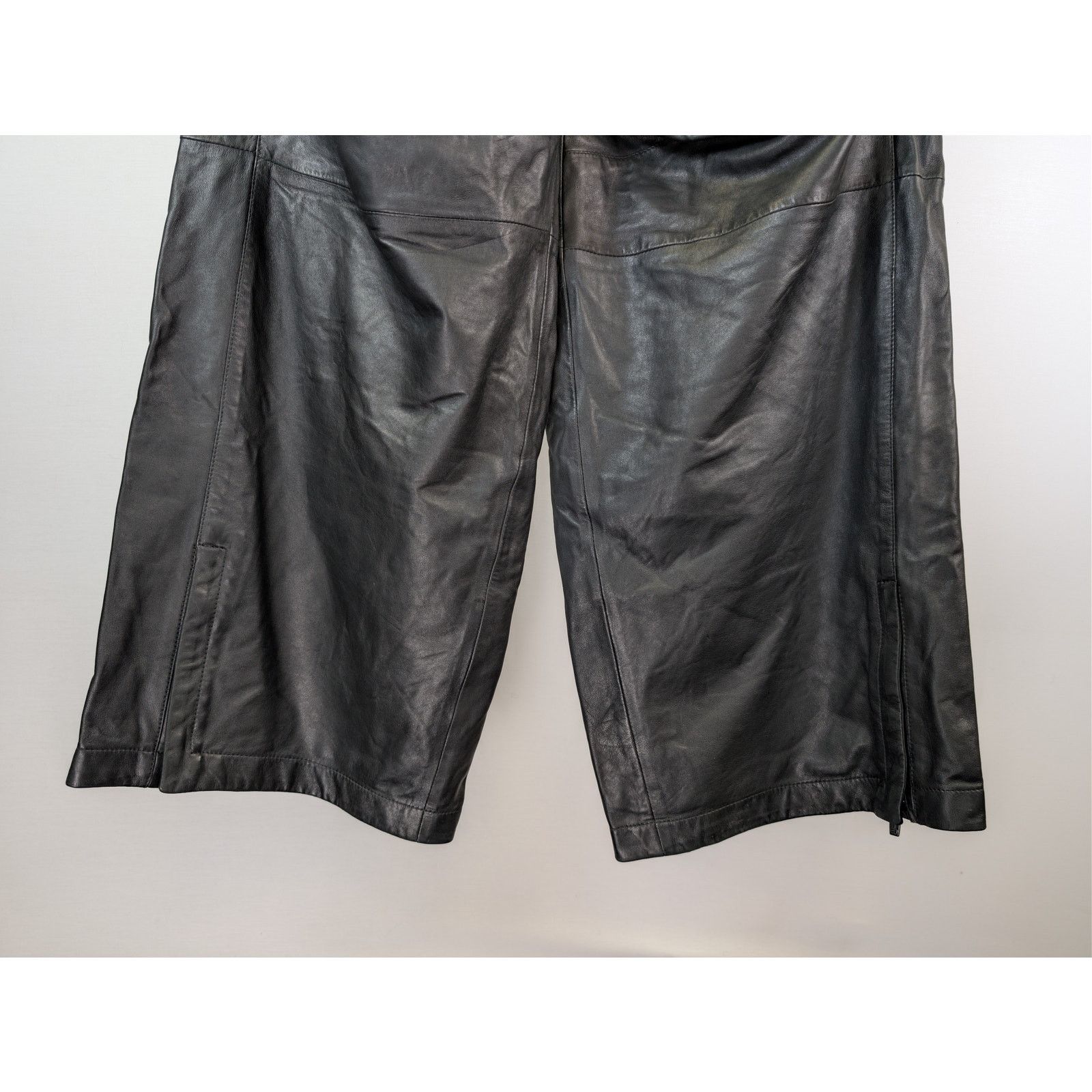 Balenciaga o1rshd1 Smooth Soft Leather Tracksuit Pants Black/Blue/White Size US 30 / EU 46 - 3 Thumbnail