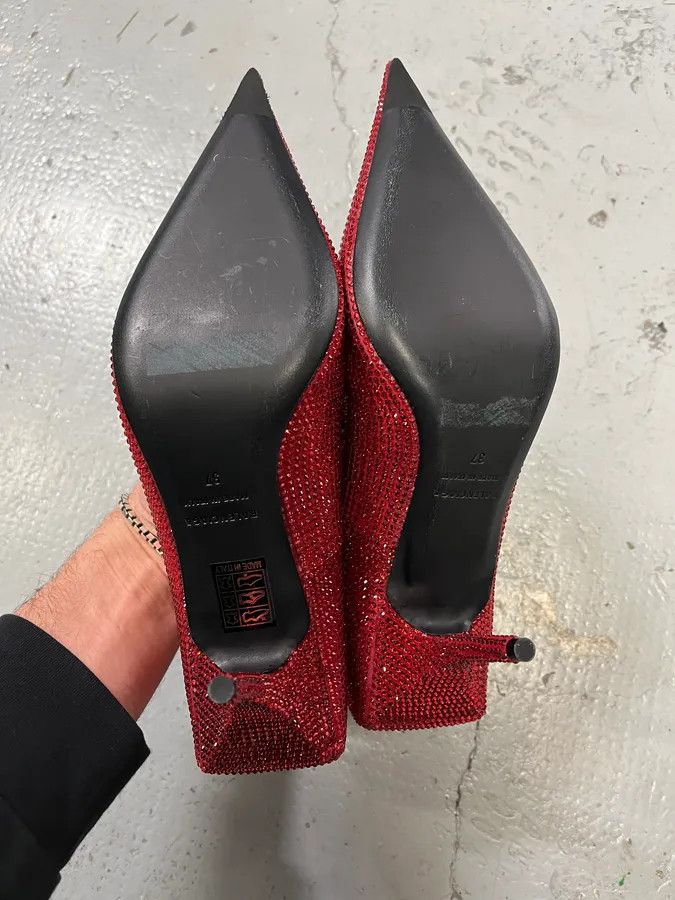 Balenciaga Balenciaga Red Strass Heels Size US 6 / IT 36 - 7 Thumbnail