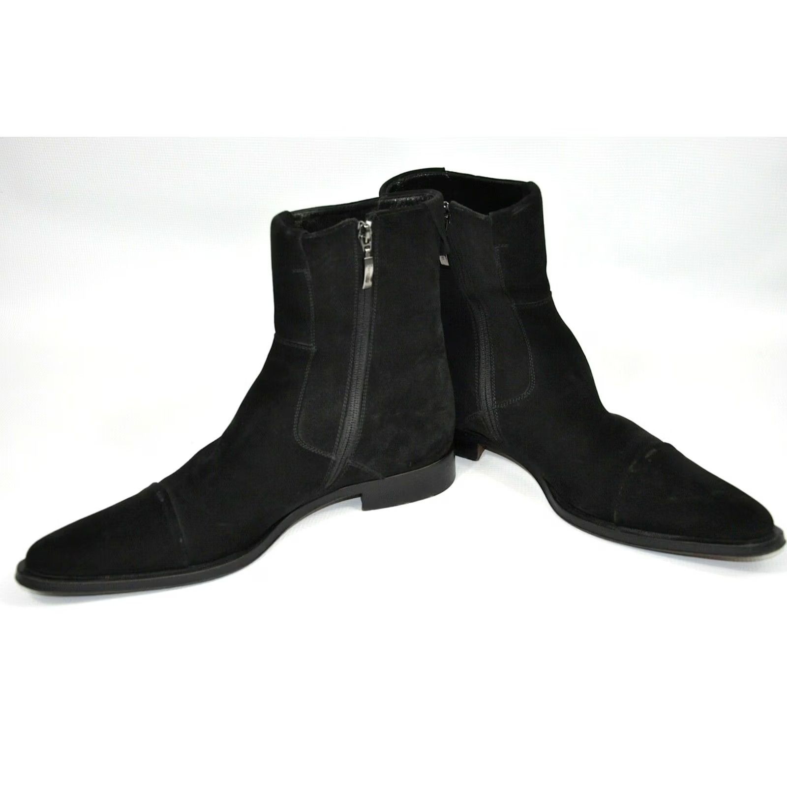 Vintage Cesare Paciotti Suede Leather Boots Black UK 8.5 US 9.5 Men Ankle Boots Leather Lining Black Shoes Size US 10 / EU 43 - 3 Thumbnail
