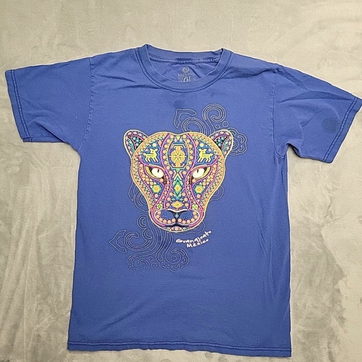 Vintage VINTAGE Karacool Nature Shirt Men S Blue Jaguar Festival Mexico Huichol Art Boho Cat Shirt Mens S Blue Jaguar Festival Mexico Huichol Art Boho Cat Size US S / EU 44-46 / 1 - 2 Thumbnail