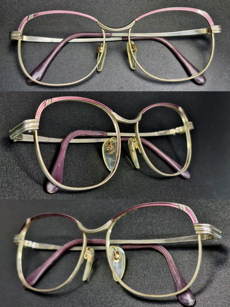 Other 90s Japan Vintage Embossing Purple Browline Glasses Frame Size ONE SIZE - 2 Thumbnail