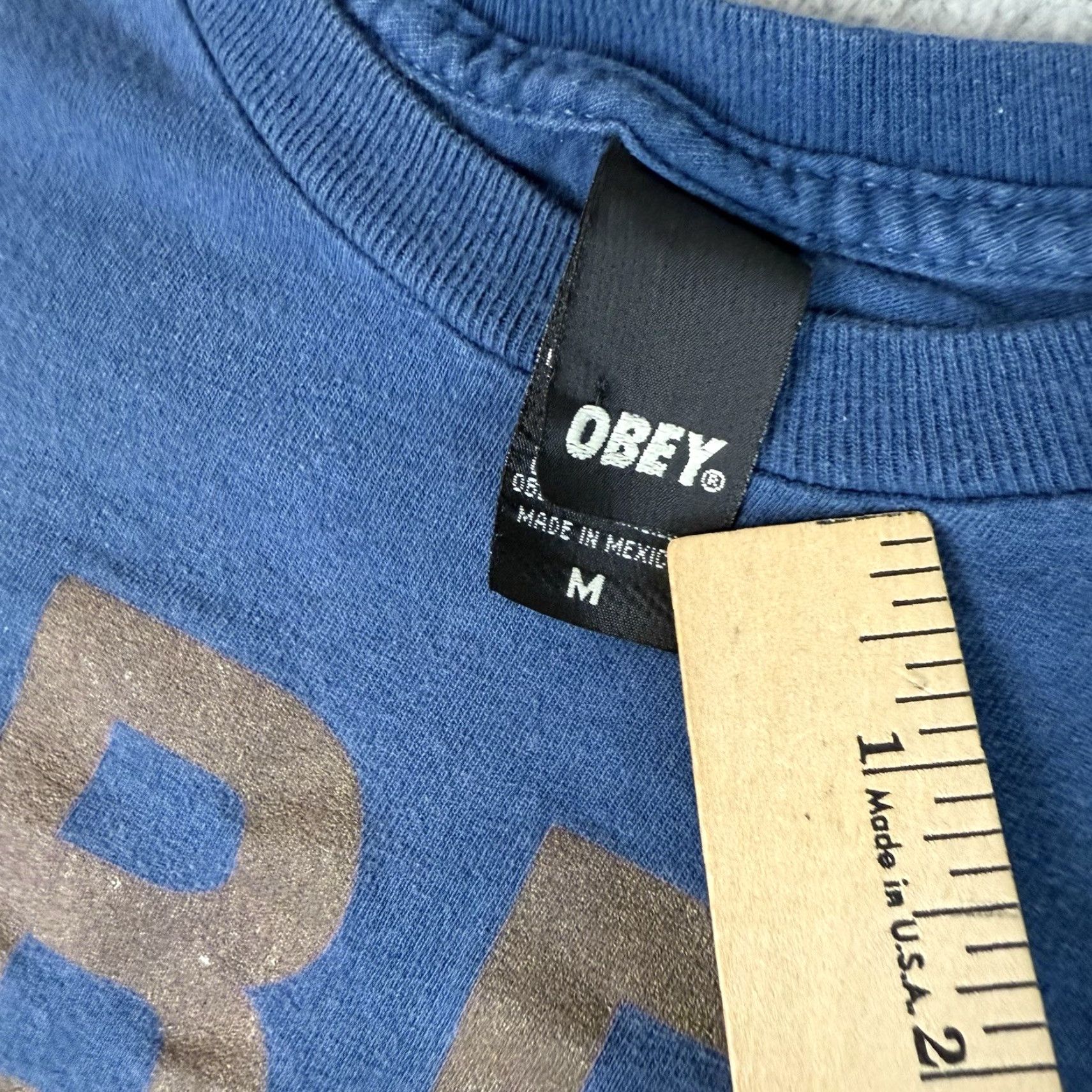 Obey VINTAGE OBEY Shirt Mens M Blue Propaganda Crown Logo Graphic Skate Punk Y2K 2000s USA Decade Retro Hip Hop Size US M / EU 48-50 / 2 - 4 Thumbnail