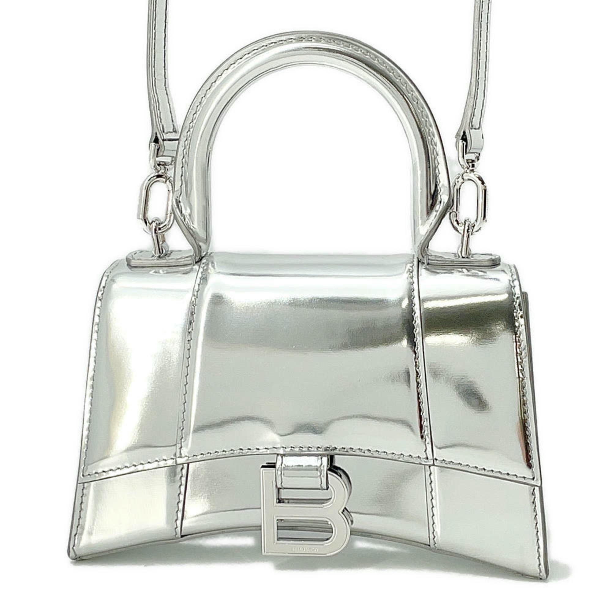 Balenciaga Handbag Hourglass Xs 592833 Balenciaga 2Way Shoulder Bag in Silver, Women's