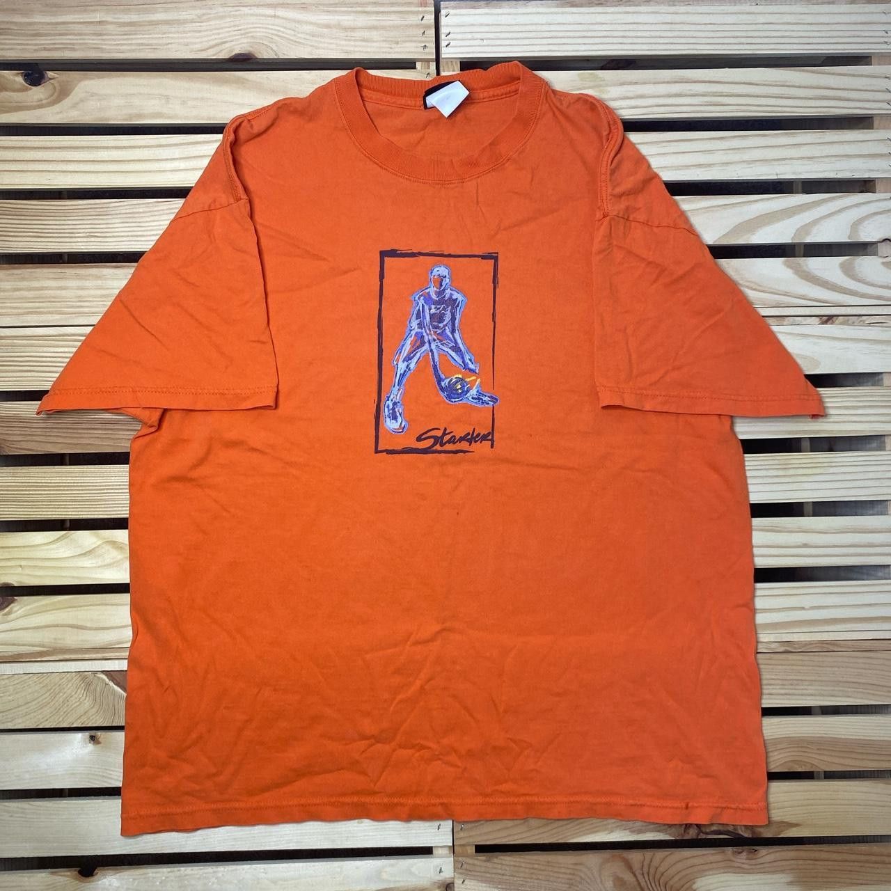 Starter Vintage Starter Orange Basketball Tee Size Large Size US L / EU 52-54 / 3 - 1 Thumbnail