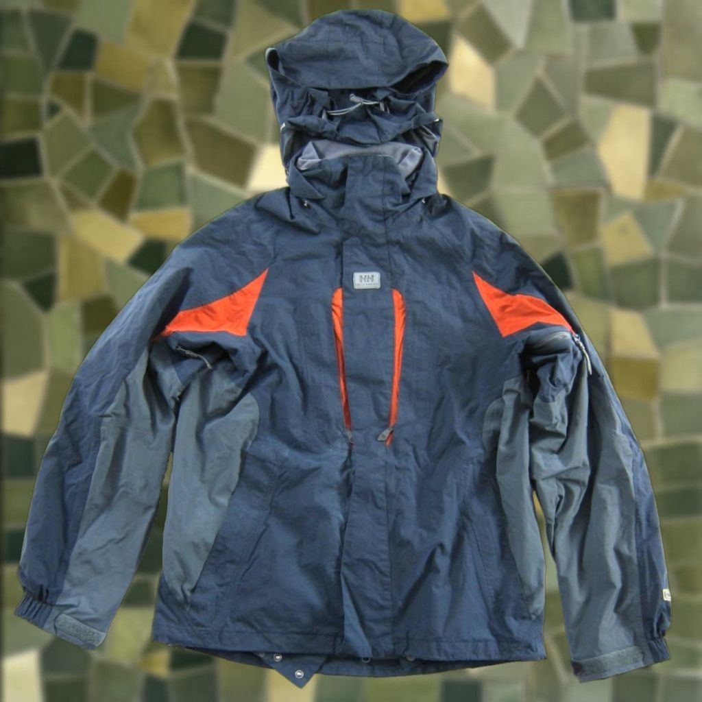 Helly Hansen Helly Hansen Tech 10 Full Feature Minimalism Hooded Parka Jacket Men S Blue Grey Orange Hoodie Mid-Length Solid 100% Polyester 2010s Size US S / EU 44-46 / 1 - 1 Thumbnail