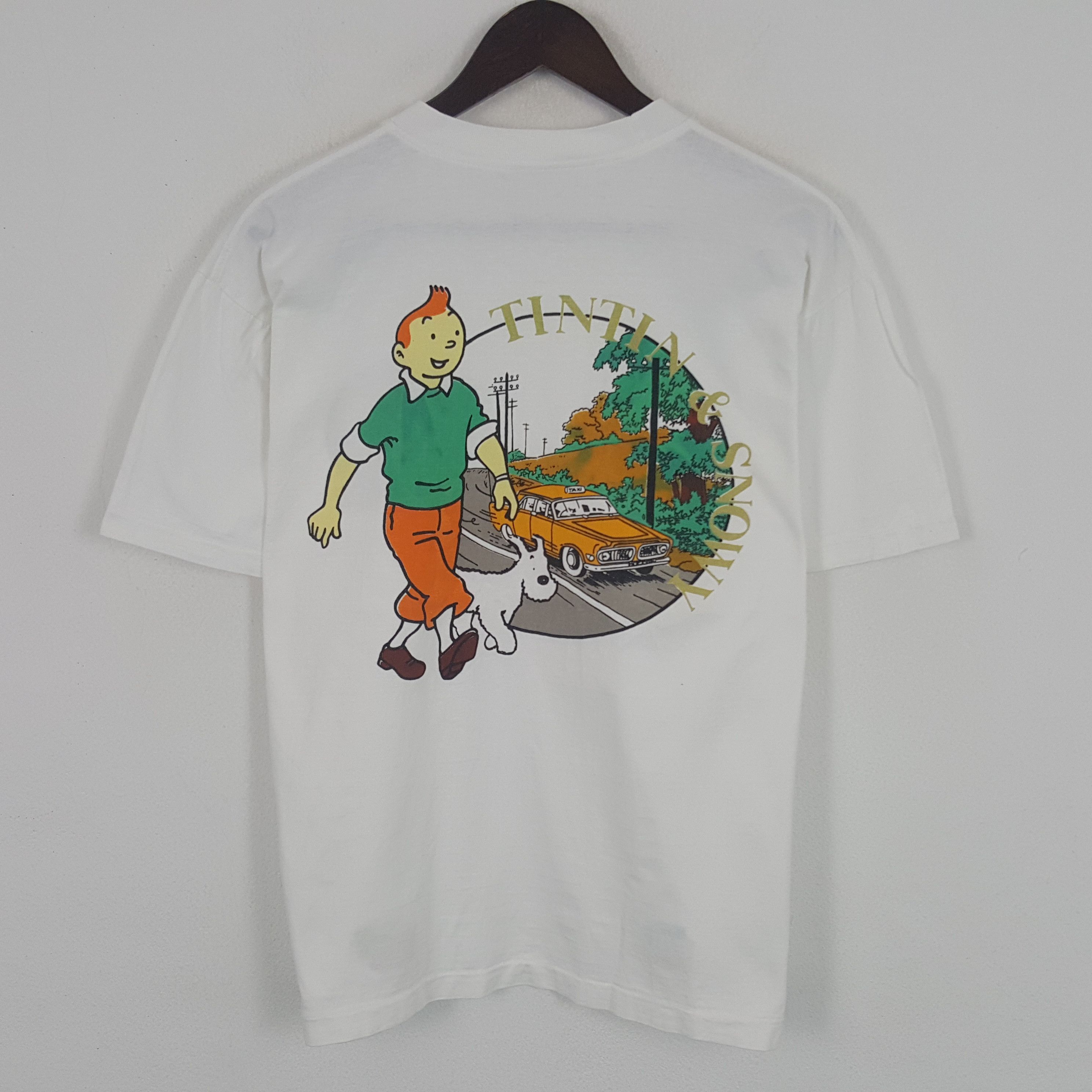 Vintage Vintage Tintin & Snowy Tshirt Size US L / EU 52-54 / 3 - 1 Thumbnail