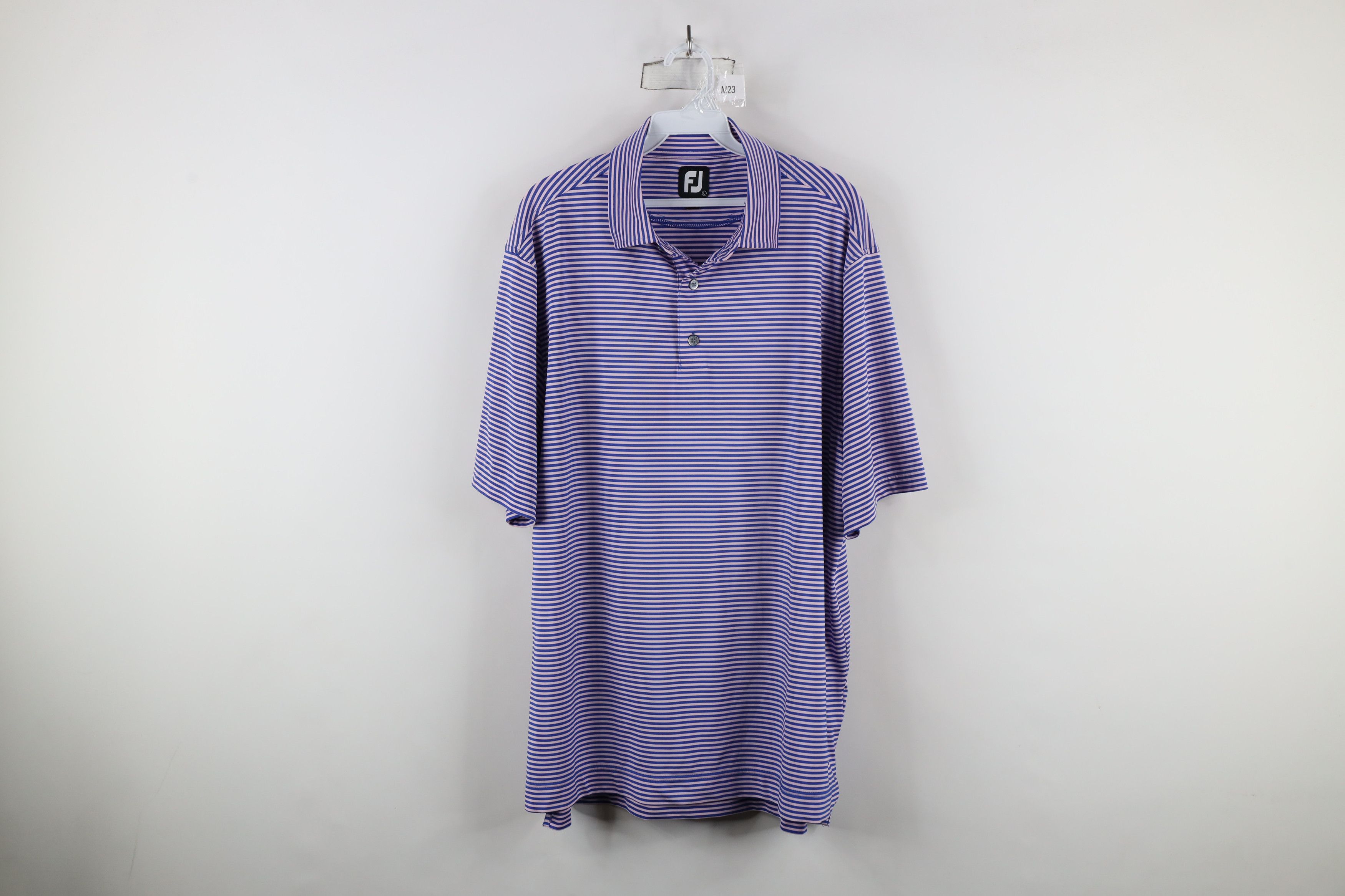 Footjoy × Vintage FootJoy Logo Striped Stretch Collared Golf Polo Shirt Size US L / EU 52-54 / 3 - 1 Thumbnail