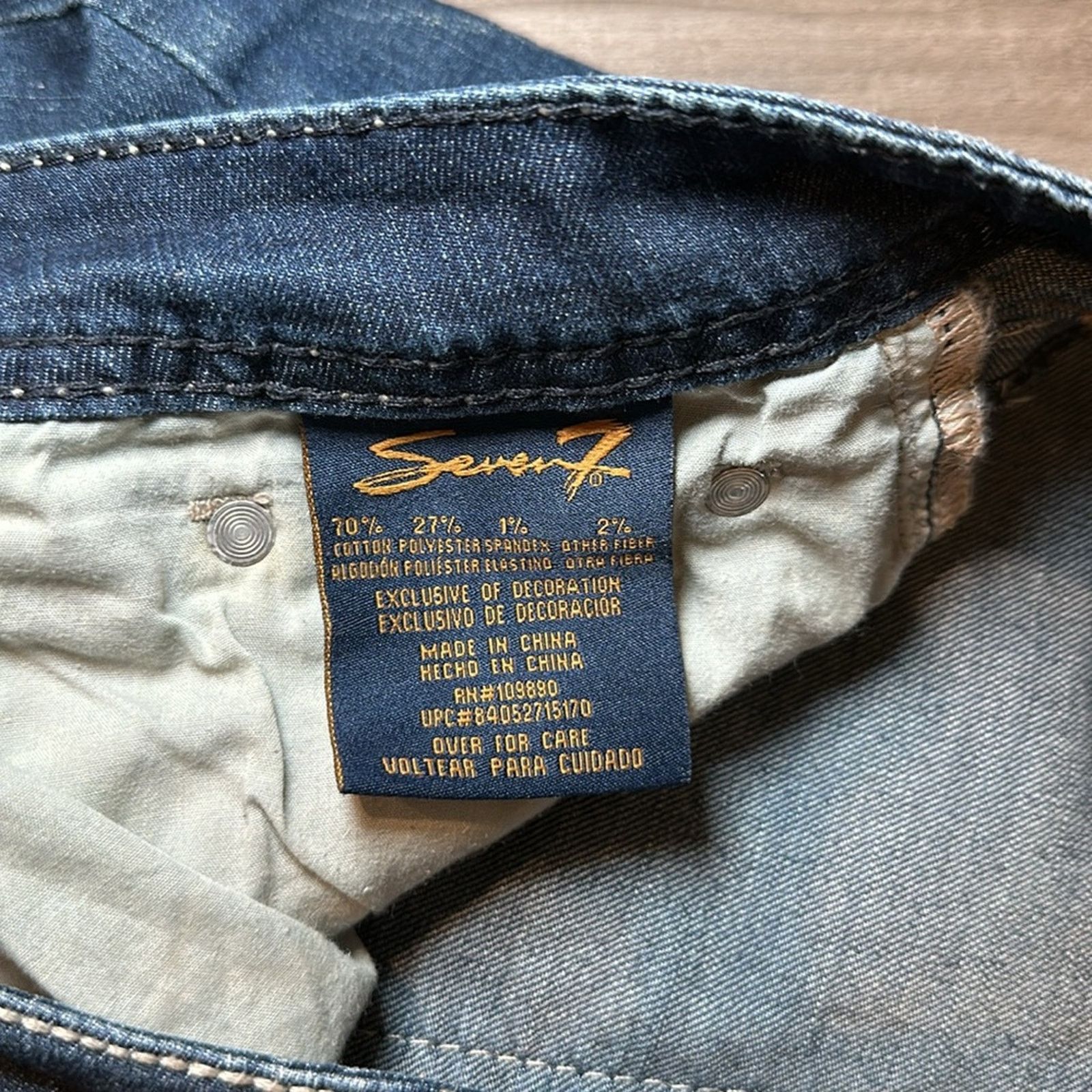 Seven 7 Seven7 Bermuda Stretch Denim Shorts - 14 Size 36" / US 14 / IT 50 - 6 Thumbnail
