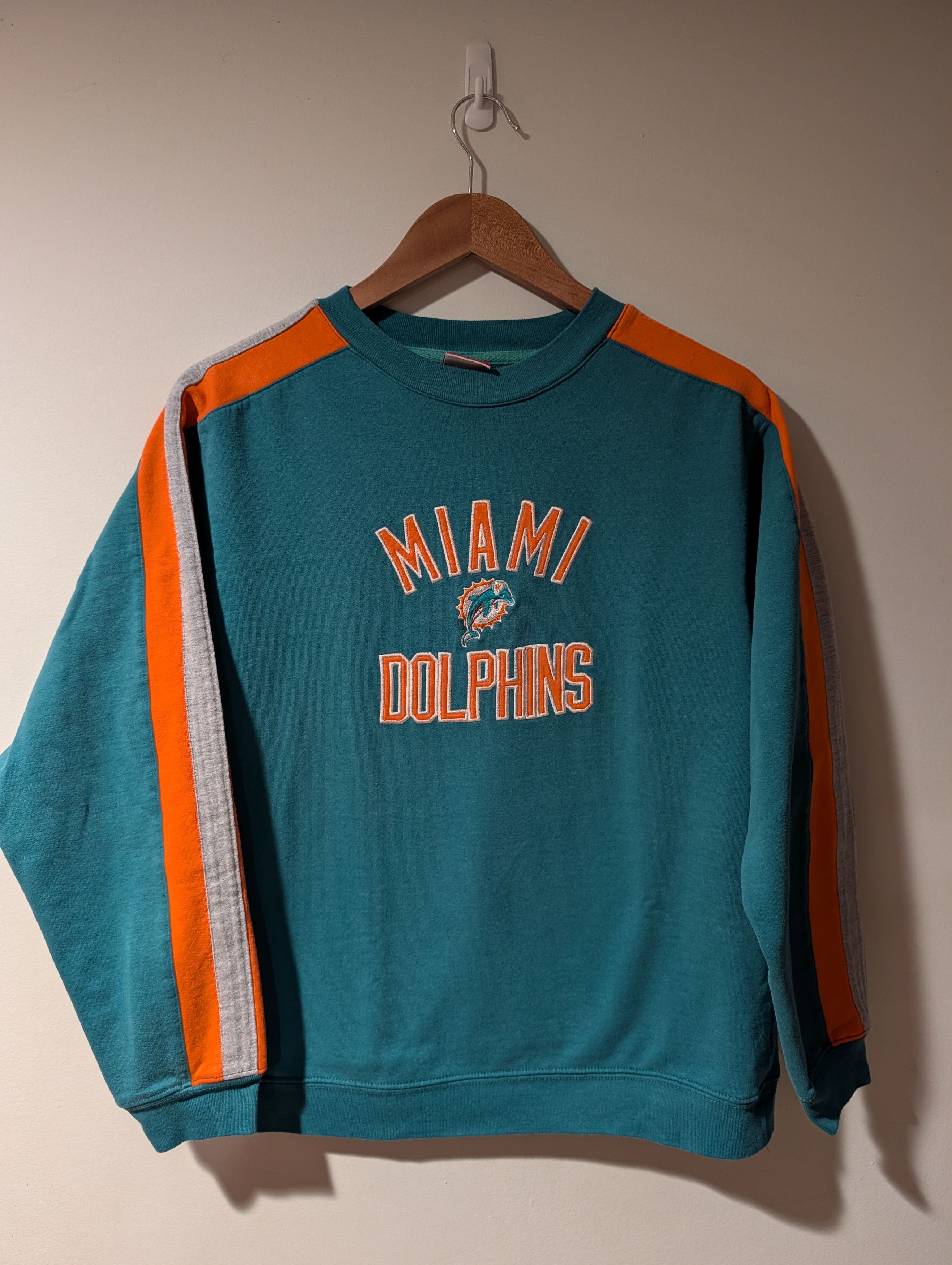 NFL Vintage 90s Miami Dolphins NFL Reebok Boys XL Sweatshirt Size US XL / EU 56 / 4 - 1 Thumbnail