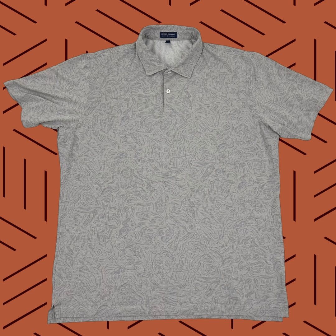 Peter Millar Peter Millar Crown Crafted Polo Shirt Mens XL Gray Wine Performance Golf Preppy Size US XL / EU 56 / 4 - 1 Thumbnail