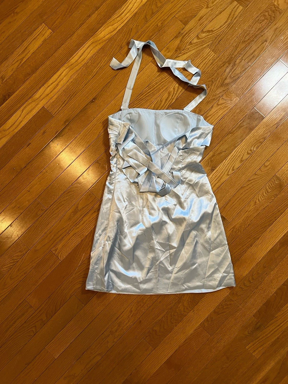 Other Women’s Gray Short Satin Halter Dress Formal Party Size 8 Size M / US 6-8 / IT 42-44 - 3 Thumbnail