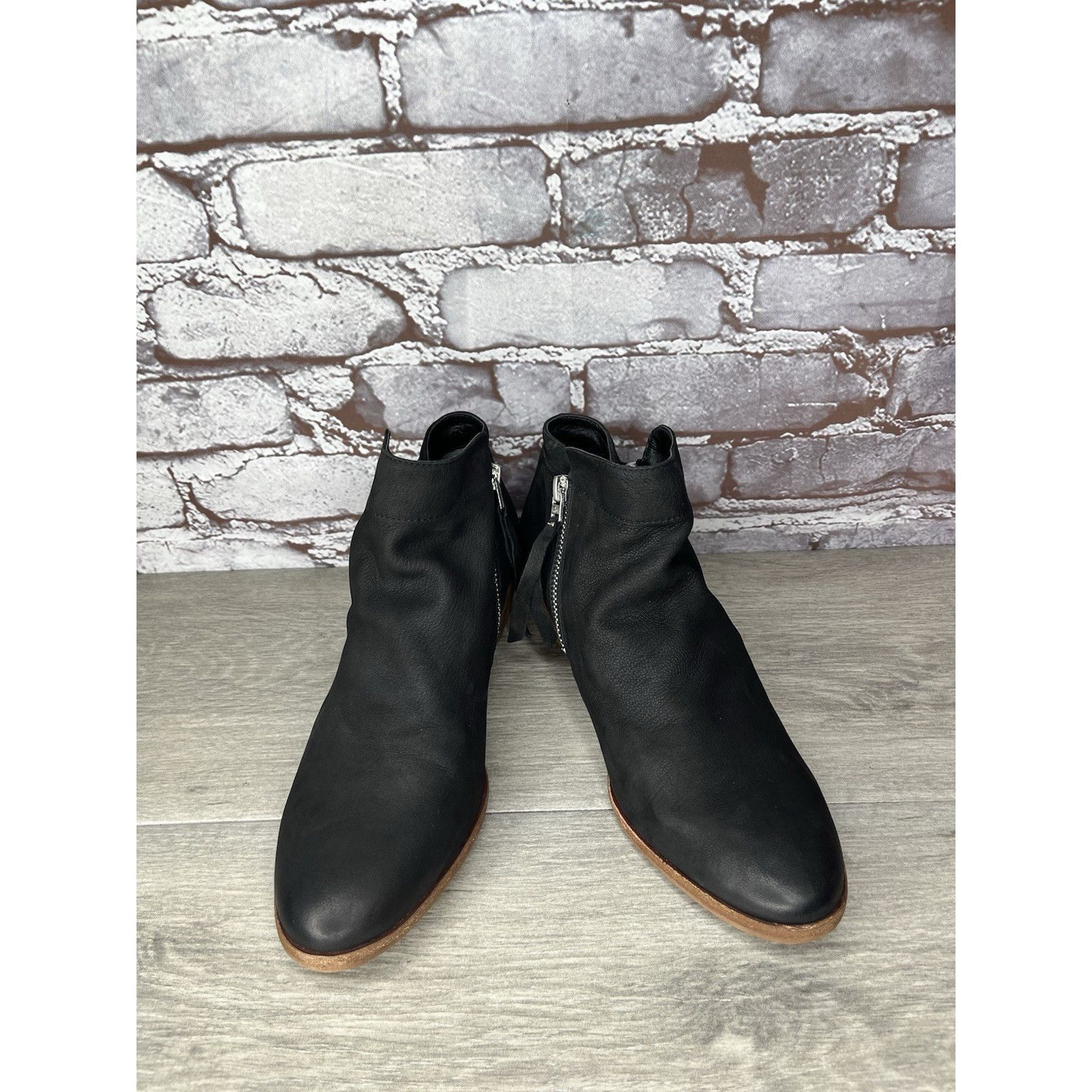 Sam Edelman SAM EDELMAN Packer Black Nubuck Leather Zip Ankle Boots Wome Size US 7.5 / IT 37.5 - 19 Thumbnail