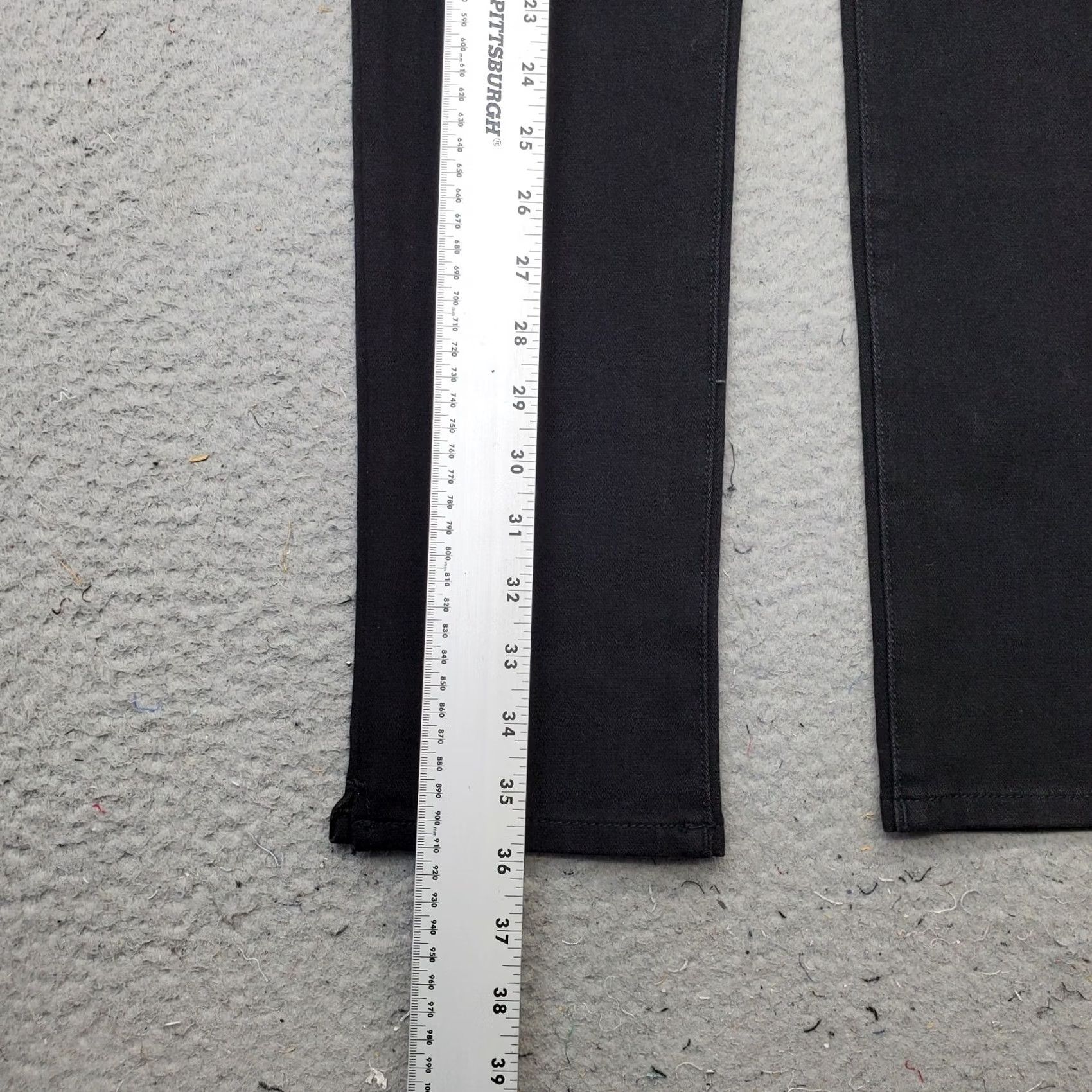 DL1961 DL1961 Angel Straight Jeans Womens 27 Black Denim Dark Wash Cigarette Ankle Slit 5-Pocket Design Regular Fit Size 27" / US 4 / IT 40 - 3 Thumbnail