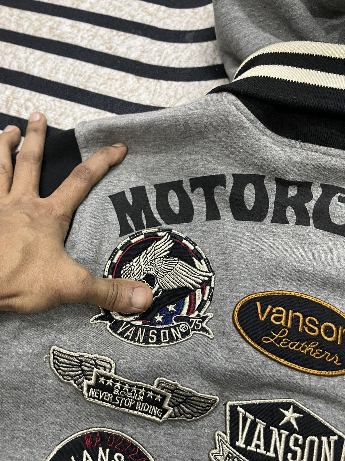 Vanson Leathers 2000s VANSON LEATHERS VARSITY HOODIE COTTON RARE Size US M / EU 48-50 / 2 - 17 Thumbnail