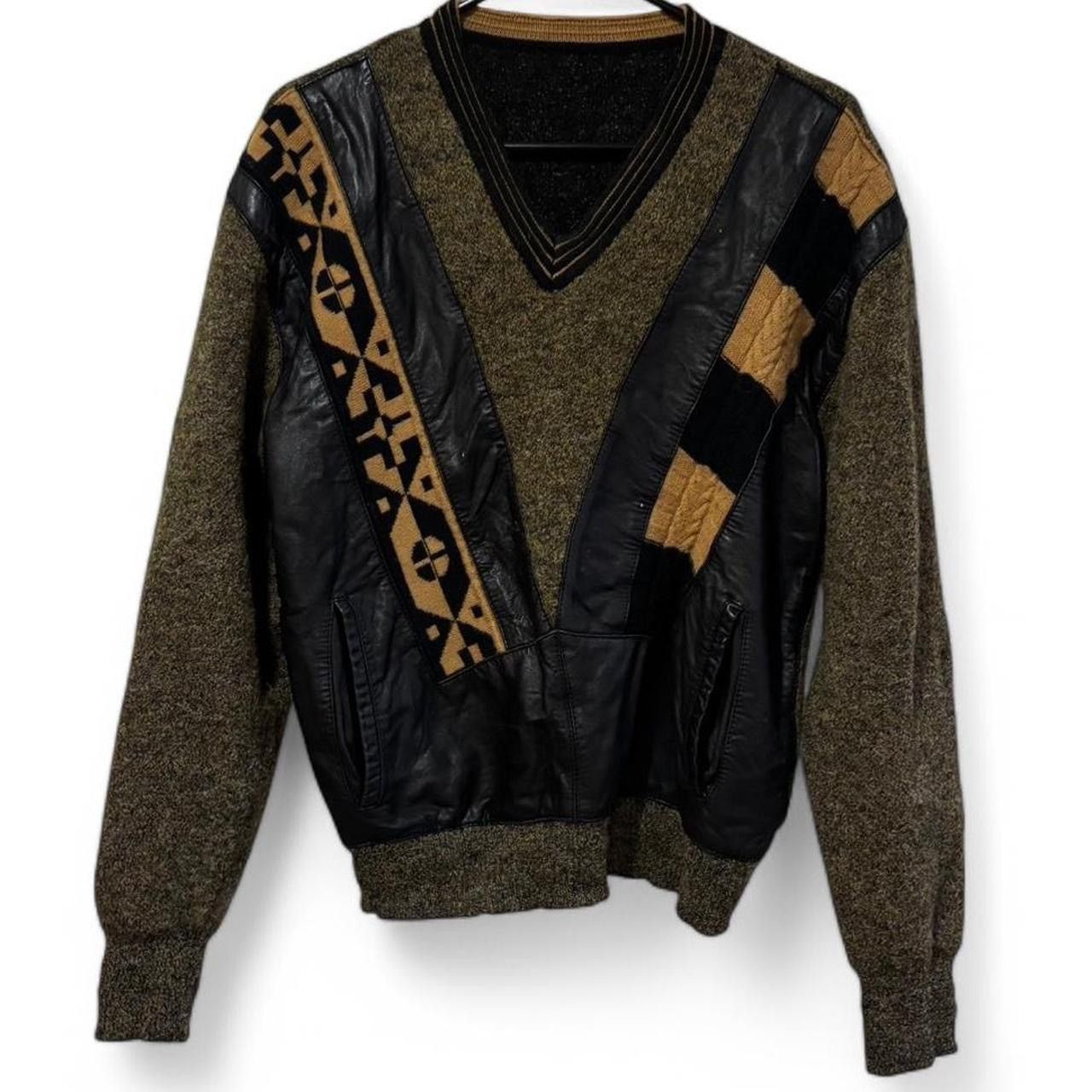 Torras RARE Vintage Torras Spain Leather & Wool Sweater Size US S / EU 44-46 / 1 - 1 Thumbnail