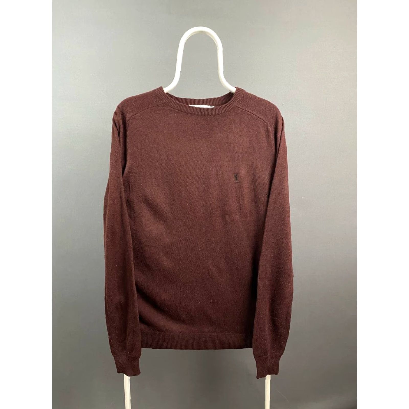 Yves Saint Laurent Saint Laurent Mens Sweater Brown Long Sleeve Crew Neck Pullover Size S Regular Knit Logo Pullover Size US S / EU 44-46 / 1 - 2 Thumbnail