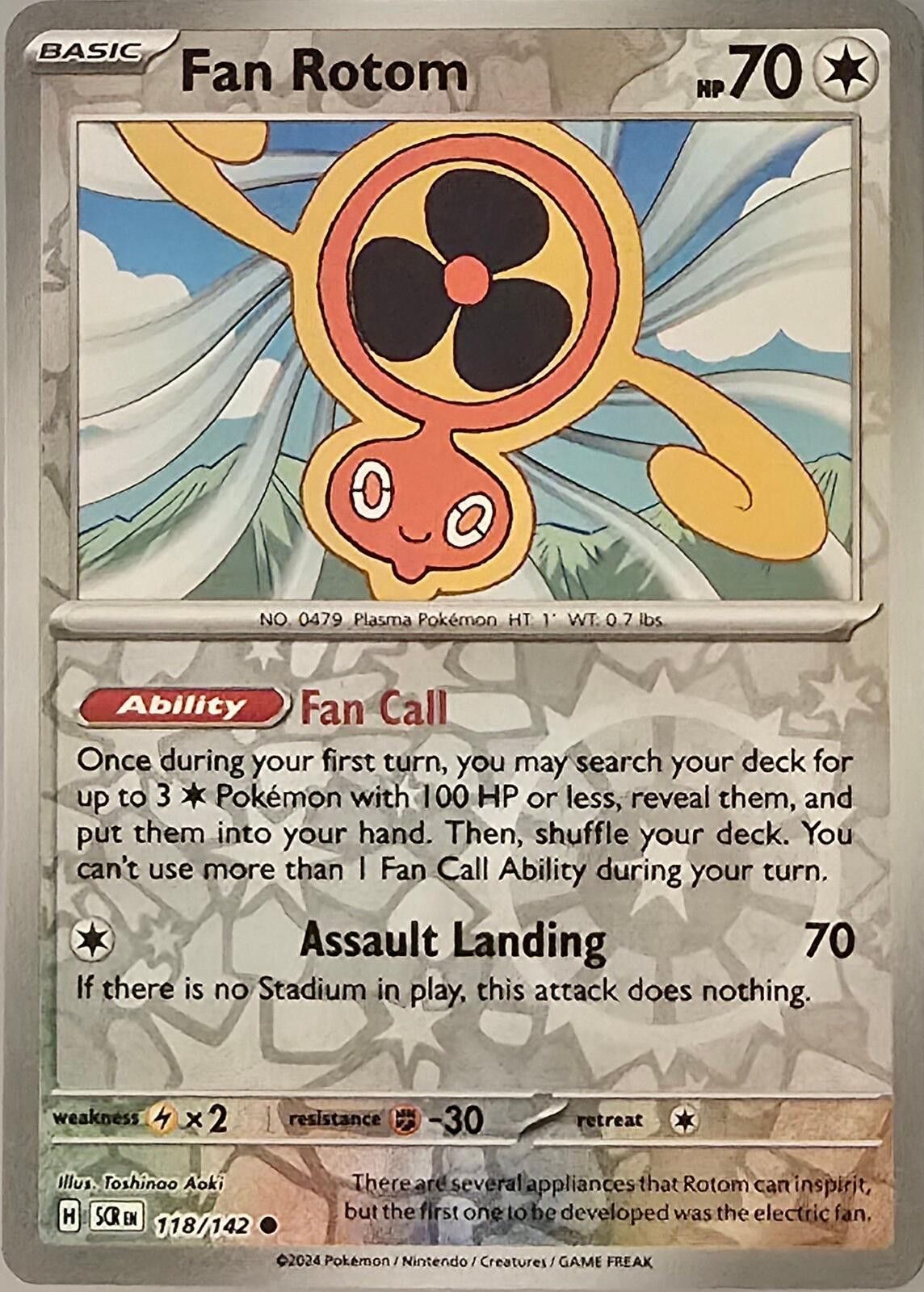 Pokemon Fan Rotom #118/142 from Stellar Crown Size ONE SIZE - 1 Thumbnail