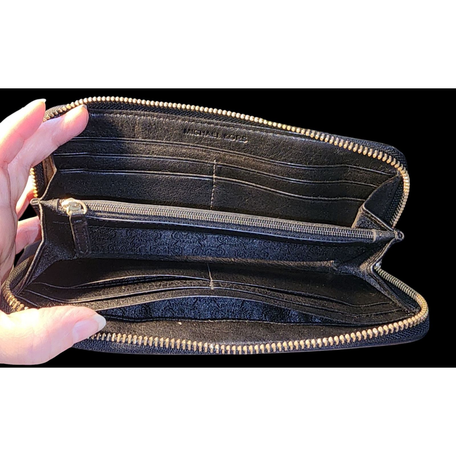 Michael Kors Michael Kors Black canvas and leather wallet clutch Size ONE SIZE - 6 Thumbnail